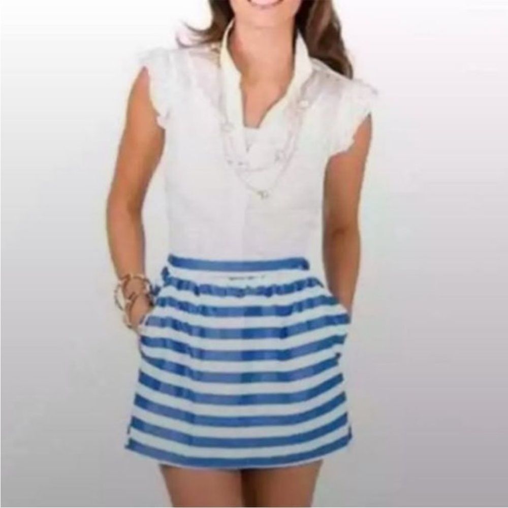 Lilly Pulitzer Blue Stripe Mimosa Skirt Size‎ Medium